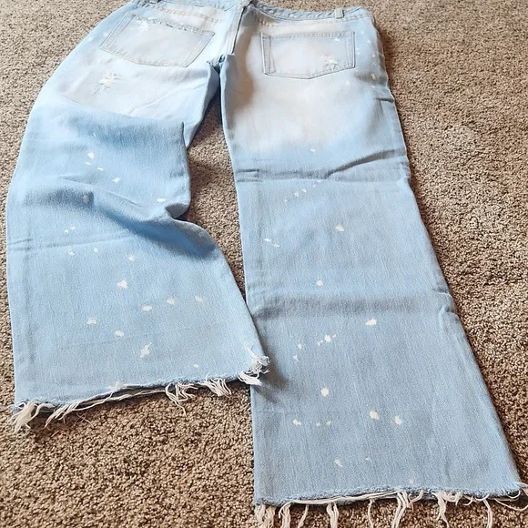 Free People | Distressed & Bedazzeled Light Blue Jeans - Picture 13 of 14
